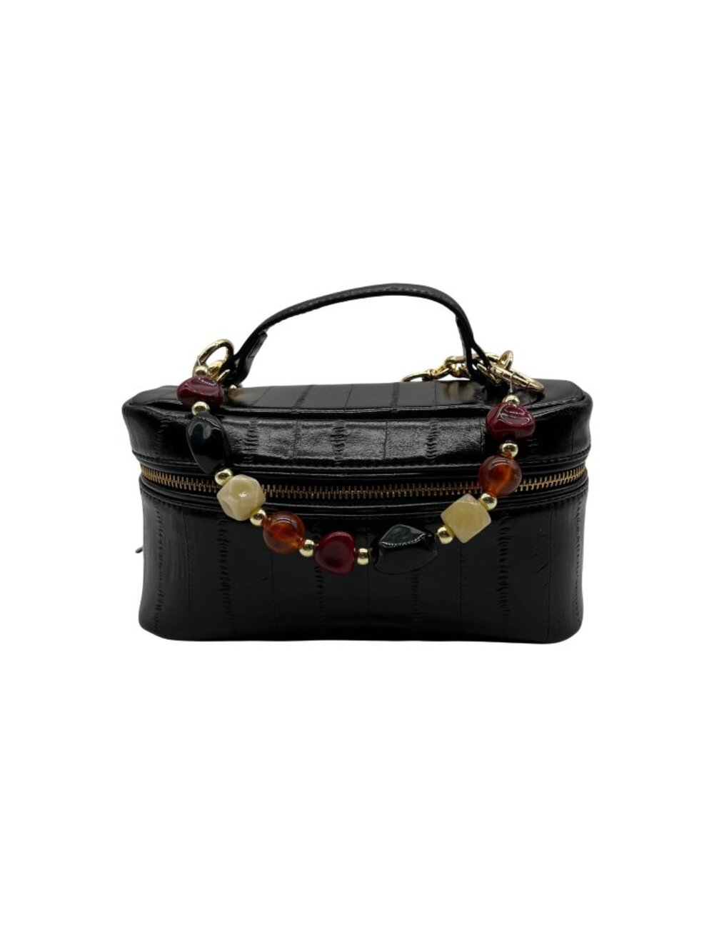 Steve Madden Black Faux Leather Bherra Vanity Bag